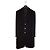 Versace Cappotto in pelle scamosciata nera con bottoni dorati