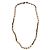 Collana lunga vintage Chanel anni '80, perle bianche ovali e catena dorata invecchiata.