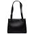 Chanel Mini Schultertasche aus schwarzem Kalbsleder mit Logo