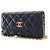 Chanel Carteira Wallet On Chain em pele de cordeiro acolchoada preta com CC, esmalte e pérolas - vista 10