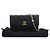 Chanel Carteira Wallet On Chain em pele de cordeiro acolchoada preta com CC, esmalte e pérolas - vista 6
