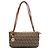 Fendi Brown Zucchino Canvas Triple Strap Pochette Schultertasche