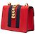 Borsa Gucci Red Mini Calfskin Web Sylvie Chain Satchel Rosso - vista 2