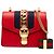 Borsa Gucci Red Mini Calfskin Web Sylvie Chain Satchel Rosso - vista 7