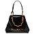 Tote Soft 1945 Balmain em couro de bezerro craquelado preto com relevo