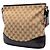 Borsa a tracolla Gucci in tela GG beige con banda Web - vista 2