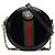 Gucci Mini Borsa a Tracolla Rotonda Ophidia in Suede Nero con Web