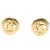 Orecchini a clip rotondi Sunburst Chanel Gold CC placcati oro D'oro