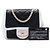 Chanel Mini Square Calfskin Graphic Flap Crossbody Nero - vista 7