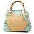 Borsa Gucci Small Raffia Bamboo Shopper Marrone
