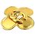 Chanel Gold CC vergoldete Kleeblatt-Brosche - Ansicht 6