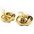Orecchini a clip rotondi in cristallo placcati oro Chanel Gold CC - vista 15