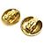 Orecchini a clip rotondi in cristallo placcati oro Chanel Gold CC - vista 2