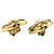 Orecchini a clip rotondi in cristallo placcati oro Chanel Gold CC - vista 3