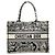Dior Blue Medium Canvas Embroidered Reverse Dioriviera Toile De Jouy Book Tote Blau Marineblau