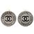 Chanel Silver CC Brass Croisiere Runde Clip-On Ohrringe