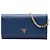 Portafoglio con catena Prada Blue Saffiano