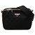 Prada Brique Symbole Crossbody-Tasche aus bestickter schwarzer Leinwand