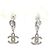 Orecchini a lobo Chanel argento con strass