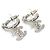 Orecchini a lobo Chanel argento con strass - vista 2