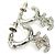 Orecchini a lobo Chanel argento con strass - vista 3