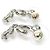 Orecchini a lobo Chanel argento con strass - vista 4