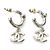 Orecchini a lobo Chanel argento con strass - vista 6