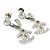 Orecchini a lobo Chanel argento con strass - vista 7