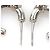 Orecchini a lobo Chanel argento con strass - vista 8