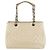 Chanel Tote Bag aus grauem genarbtem Kalbsleder