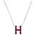 Hermès NEU HERMES POP H ROT LACK PALLADIUM ANHÄNGER COLLIER + SILBERKETTE