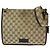Gucci GG Canvas Schultertasche mit Platten-Anhänger