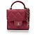 Chanel Square Classic Flap Top Handle Clutch with Chain Quilted Lambskin