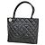Chanel Tote Bag aus schwarzem genarbtem Kalbsleder