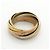 Anillo Cartier Trinity en oro amarillo blanco y rosa - vista 3