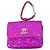 Chanel Aurora Pink Schlüsselanhänger aus gestepptem Lackleder