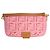 Fendi Baguette Borsa a tracolla in tela rosa FF Broderie Anglaise - vista 4