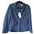 Autre Marque Blazer Joules azul marinho com espinha de peixe e forro floral