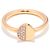 Bague Bucherer B Dimension Or Rose 750/18K Diamants Brillants 0,08 ct Taille 55