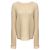 Pull à col rond en maille de laine et cachemire à manches longues Prada Cream