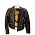 Veste Biker Versace en cuir d'agneau noir - vue 6