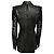 Blazer de piel de cordero con ribete de encaje negro Alexander McQueen - vista 3
