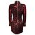 Balmain Mini-Cocktailkleid mit metallischem Animal-Print Rot / Schwarz - Ansicht 3
