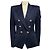 Balmain marineblauer zweireihiger Wollblazer mit silbernen Knöpfen