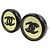 Schwarze Chanel CC runde Clip-On-Ohrringe aus versilbertem Resin - Ansicht 6