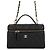 Mini Vanity Case Chanel CC Acolchado en Cuero Caviar Negro con Cadena
