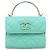 Borsa Chanel Mini Quilted Lambskin con manico superiore e catena, Verde