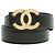 Cinto Chanel reversível em couro Preto e Camel com fivela CC dourada
