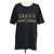 T-shirt Gucci girocollo in cotone nero con stampa logo e effetto distressed