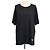 Gucci T-Shirt mit Rundhalsausschnitt aus schwarzem Leinen und Interlocking G-Patch